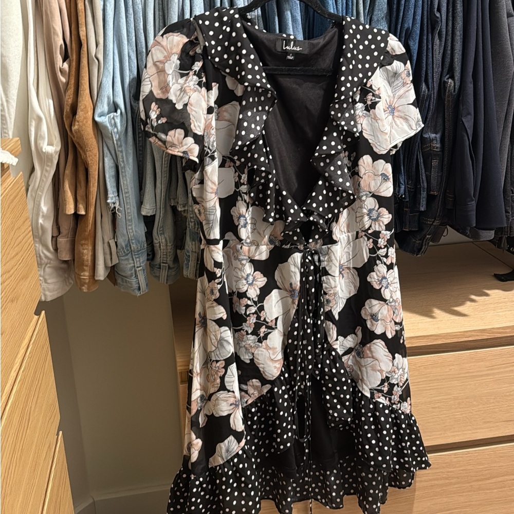 Lulu's Black and White Polka Dot Dress